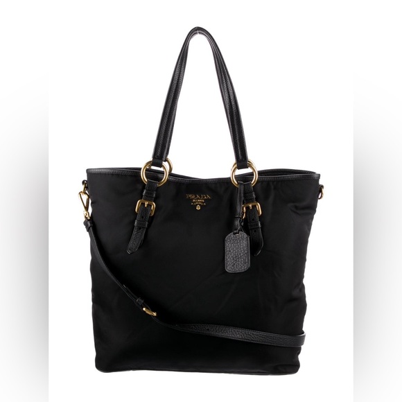 Prada Vitello Daino-Trimmed Tessuto Tote - Picture 1 of 16